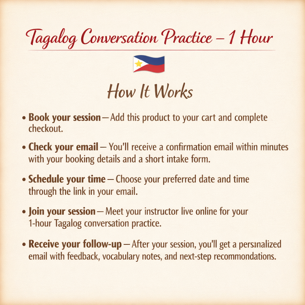 Tagalog Conversation Practice- 1 Hour